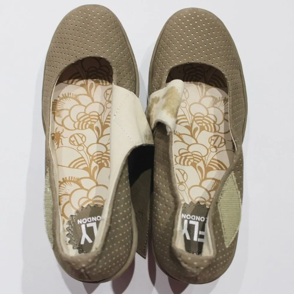 Fly London Yasi Brown Leather Mary Jane Wedge Sandals ~ Size 7.5/8 US (38EU)